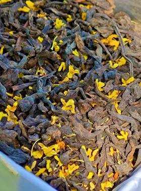 桂花六堡茶广西特产六堡黑茶桂花窨制广西高山六堡茶下午茶黑茶