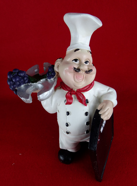 欧式厨师公仔摆件树脂家居装饰品厨房餐厅工艺品收纳摆设