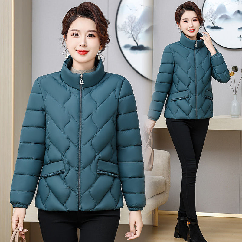 中年妈妈冬装羽绒棉服时尚立领2025新款棉袄中老年女冬季棉衣外套