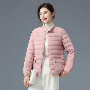 时尚 短款 棉袄 百搭棉衣外套立领时尚 2025秋冬女保暖轻薄丝棉服新款