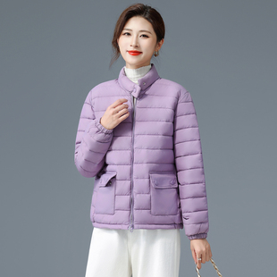 时尚 短款 棉袄 百搭棉衣外套立领时尚 2025秋冬女保暖轻薄丝棉服新款