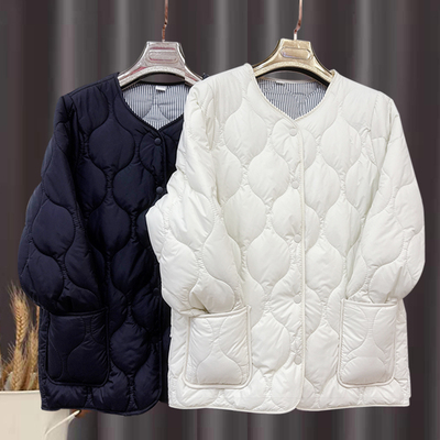 菱格轻薄羽绒棉服女冬季2025新款设计感小众短款面包棉衣保暖外套
