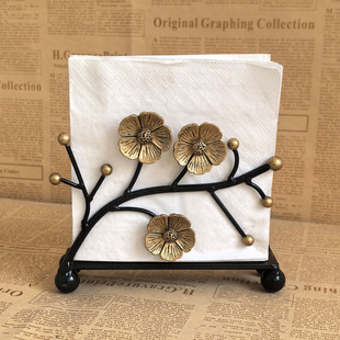 日式 餐巾纸夹厨房纸巾架酒店咖茶馆商用桌落地 ZAKKA铁艺樱花立式