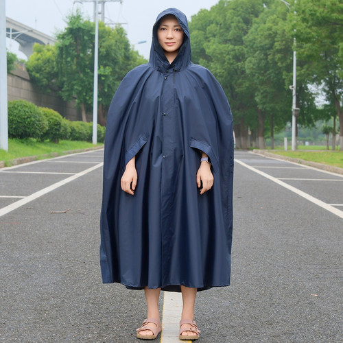 长款无袖加肥防暴雨背包一体雨披
