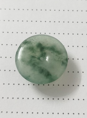 平安扣中国风通勤常用装备首饰显白瘦脸天然缅甸翡翠冰飘花07108