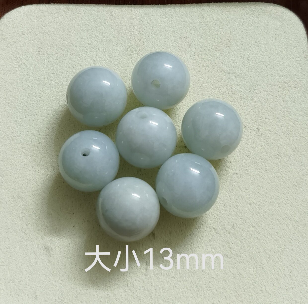 天然翡翠糯种圆珠散珠隔珠配珠DIY手链项链配饰珠宝首饰通勤219
