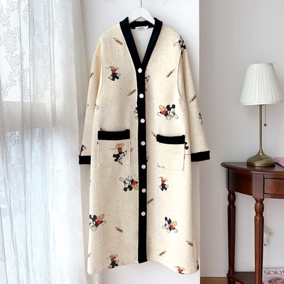 秋冬医院待产裙带胸垫孕妇睡衣产后月子服进产房入产妇棉哺乳睡裙