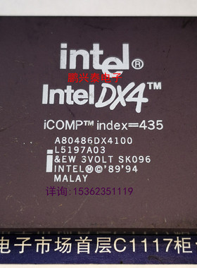 Intel DX4 A80486DX4100 陶瓷镀金CPGA168针脚 486 老CPU收藏保用