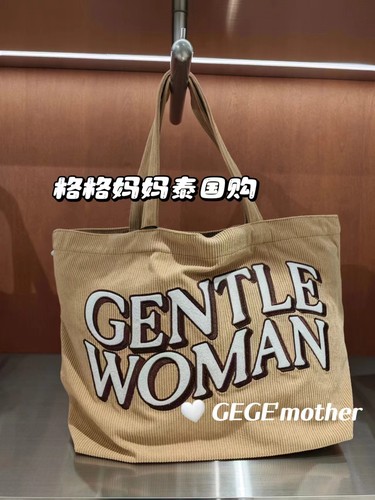 泰国潮牌Gentlewoman灯芯绒托特包包多巴胺休闲明星ins