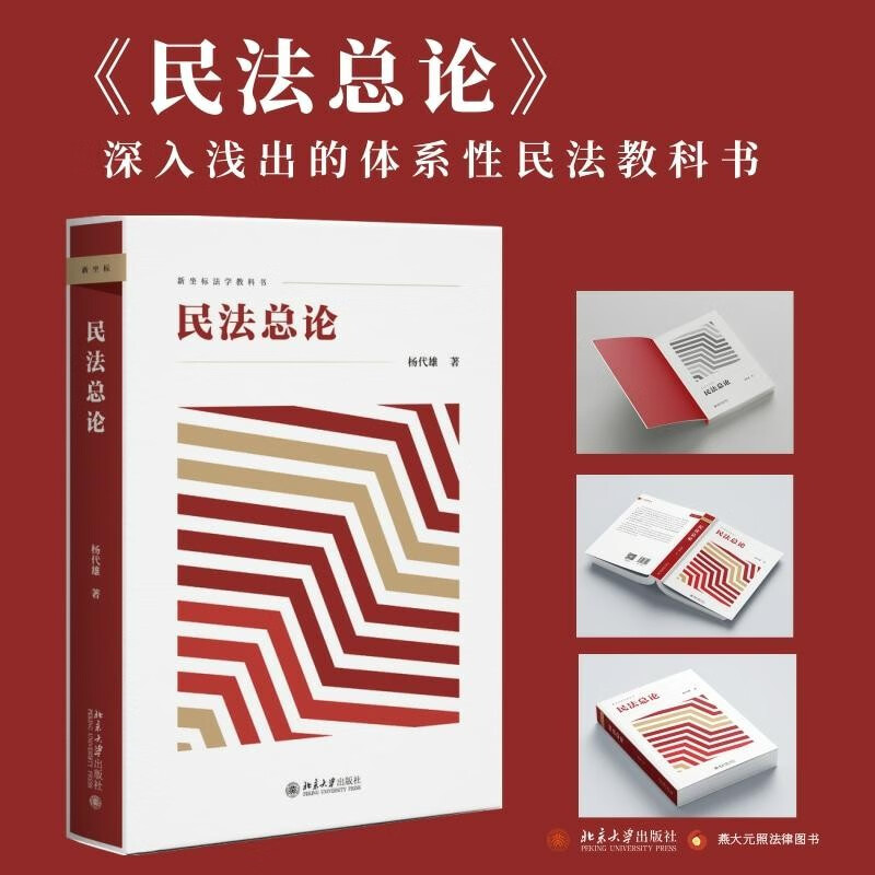 现货正版 民法总论 2022新书 杨代雄教授著作 融合民法一般理论与《民法典》规范 北京大学出版社 9787301334201图片