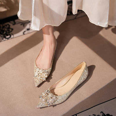 法式绝美水钻新娘婚鞋