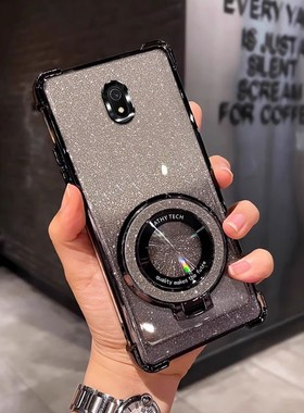 四角防摔带磁吸支架适用于适用红米8a手机壳M1908C3KE男rdem个性Rdemi8a新款女软潮网红外壳透明电镀保护套