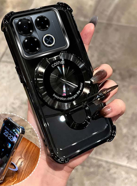 四角防摔支架适用传音infinixnote40pro手机壳4g女外壳透明保护套