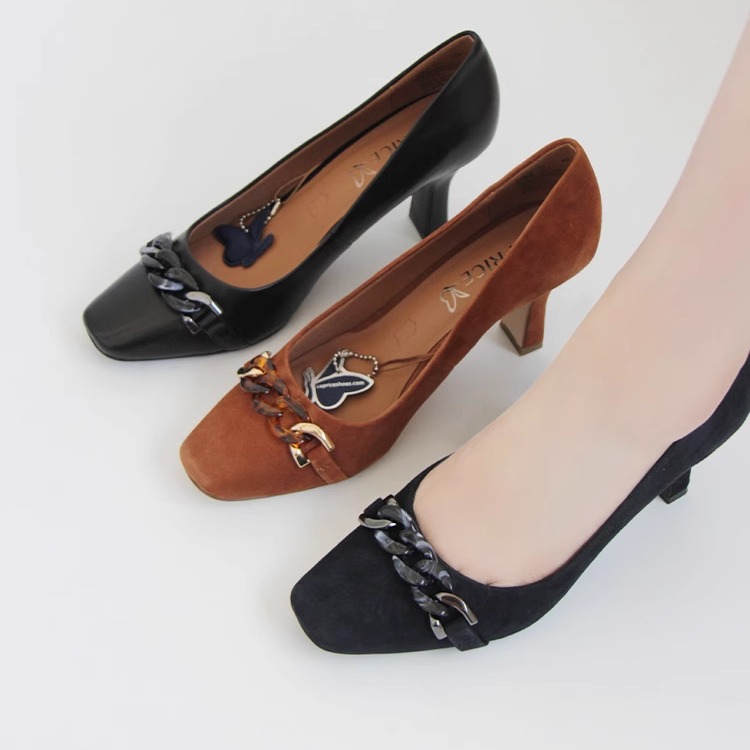 德国Caprice方头细高跟时尚单鞋