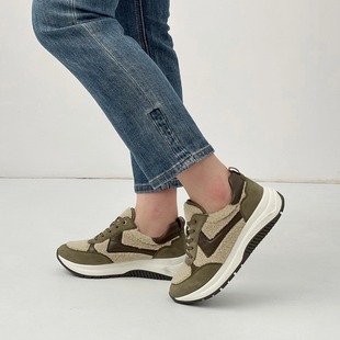 23708 牛皮拼色拼接厚底休闲鞋 德国CAPRICE凯蝴蝶女鞋 2025秋冬新品