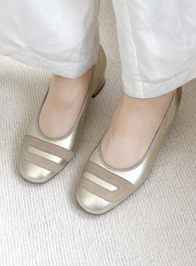 德国Ara鹦鹉女鞋春夏新品真皮舒适软底粗跟圆头宽楦中跟单鞋11800