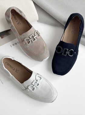 德国CAPRICE凯蝴蝶女鞋2025春夏新品牛皮超软厚底休闲单鞋24708