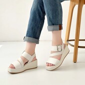 德国Gabor嘉步嘉宝女鞋 24.533 牛皮方扣轻巧厚底凉鞋 春夏新品 时尚