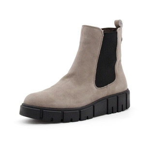 德国CAPRICE凯蝴蝶女鞋 牛皮薄绒超轻厚底切尔西短靴25411 秋冬新品