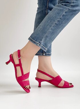 德国PETER KAISER女鞋2025春夏新品时尚羊皮异形中跟凉鞋78244