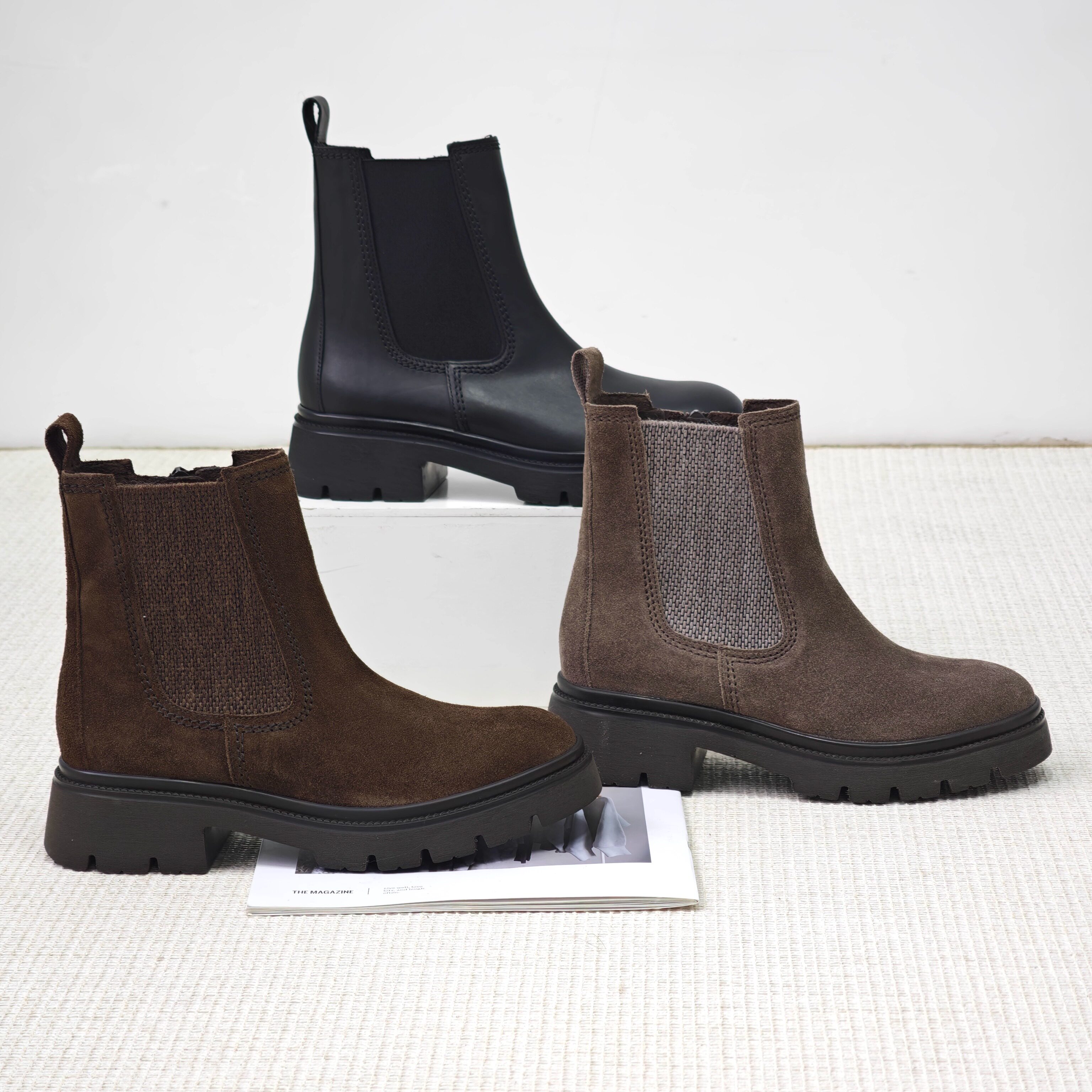 德国Gabor嘉步牛皮切尔西靴