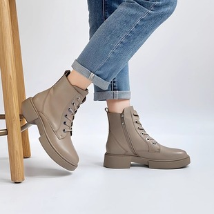 厚底短靴马丁靴25101 牛皮时尚 德国CAPRICE凯蝴蝶女鞋 25秋冬新品