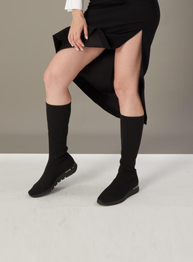 德国CAPRICE凯蝴蝶女鞋秋冬新品防水弹力筒厚底优雅及膝长靴25621