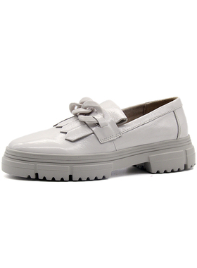 德国Caprice凯蝴蝶女鞋2023春夏新品牛皮流苏扣饰厚底乐福鞋24701