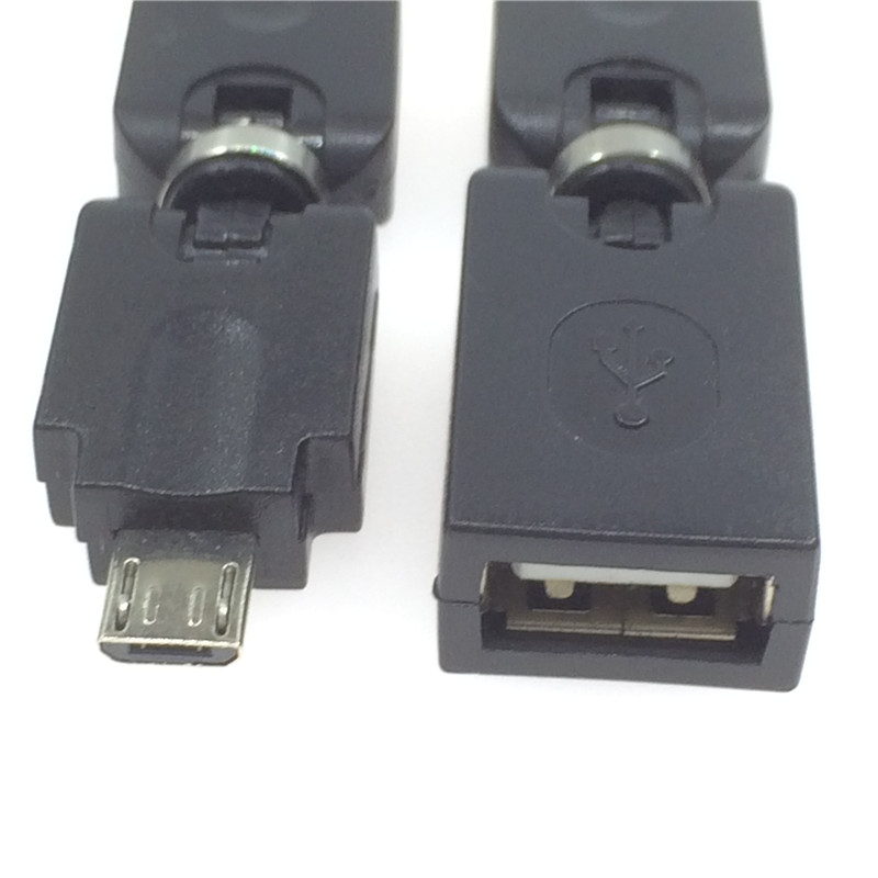 usb转接头360度旋转头micro 5p公转usb母转换头OTG安卓手机V8插头