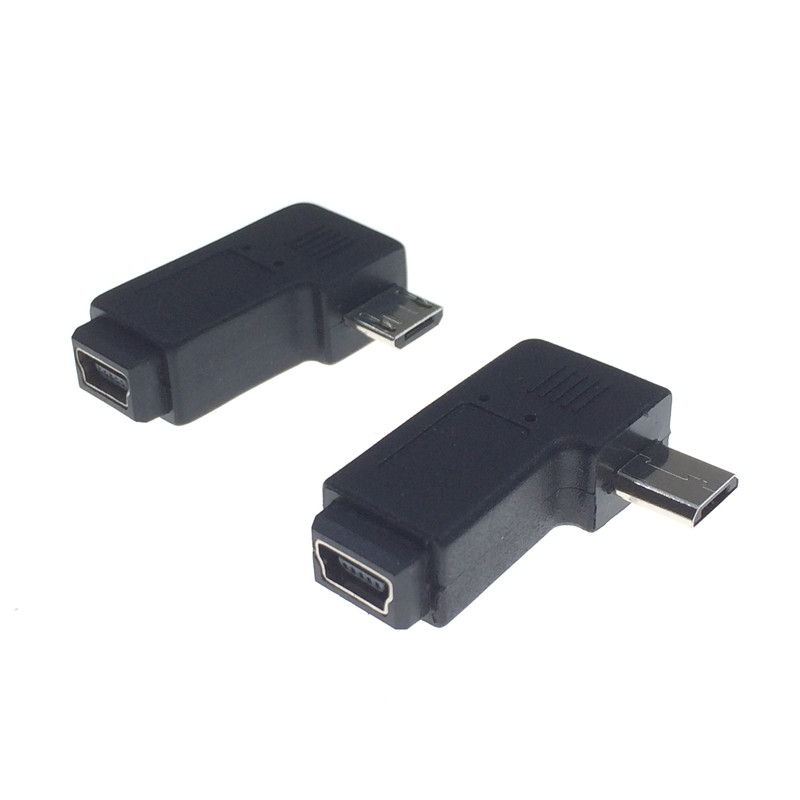 侧左右弯头Micro转mini 5p头V3转V8转接头T型口迷你5p母转安卓公