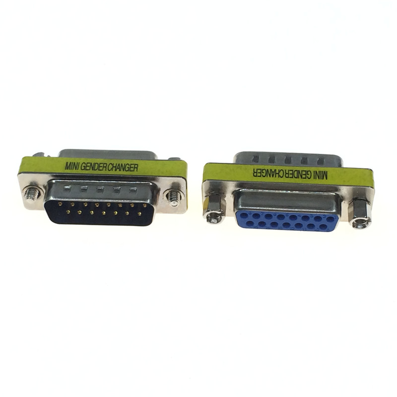 台湾头DB15二排公对母延长头两排15针对针连接头串口DB15母对母头