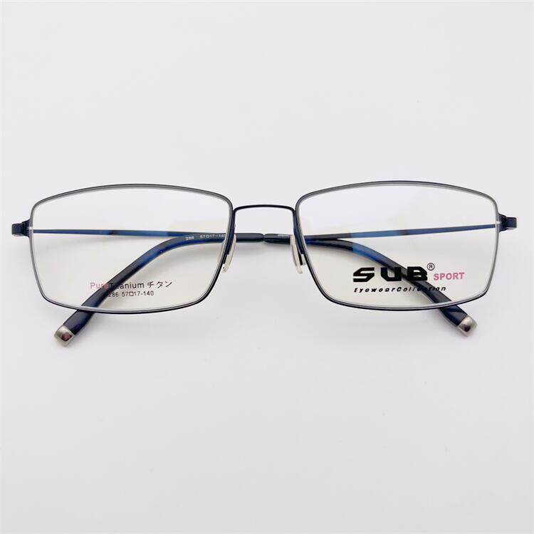 外贸原单日本订单黑色超轻纯钛全框方框细框细腿个性眼镜架男女