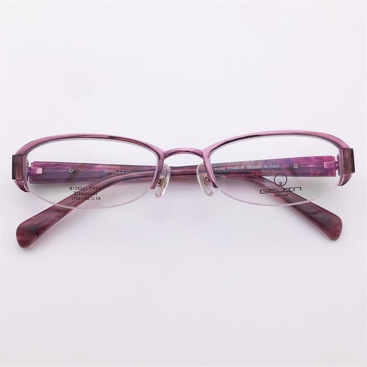 外贸原单意大利订单粉色商务气质半框板材镜腿百搭眼镜配近视女