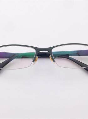 外贸原单日本订单绿色超轻纯钛商务气质半框彩色TR90镜腿眼镜架