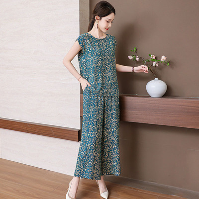 【高支棉绸】夏天妈妈洋气两件套