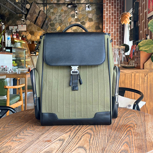 狼道大容量复古通勤帆布双肩包男士商务电脑包旅行背包潮简约百搭