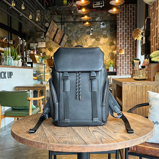 狼道真皮牛皮双肩包男大容量旅行电脑背包编织时尚通勤短途行李袋