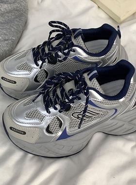 MISTERY时尚老爹鞋春季新款网面透气轻便百搭厚底运动鞋休闲鞋女