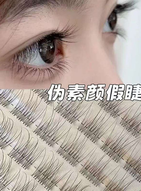 120簇新款无梗免胶懒人鱼尾假睫毛自然分段单簇日常素颜新手仿真