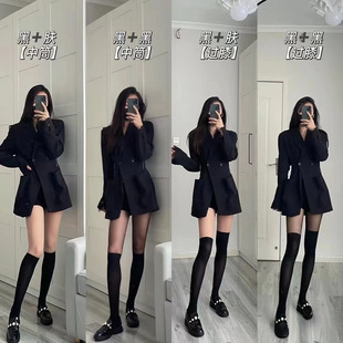 薄款丝袜女防勾丝性感黑丝袜薄款夏季jk假小腿袜子黑色过膝连裤袜