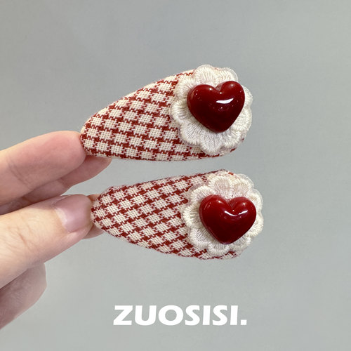 圣诞新年红色儿童BB发夹