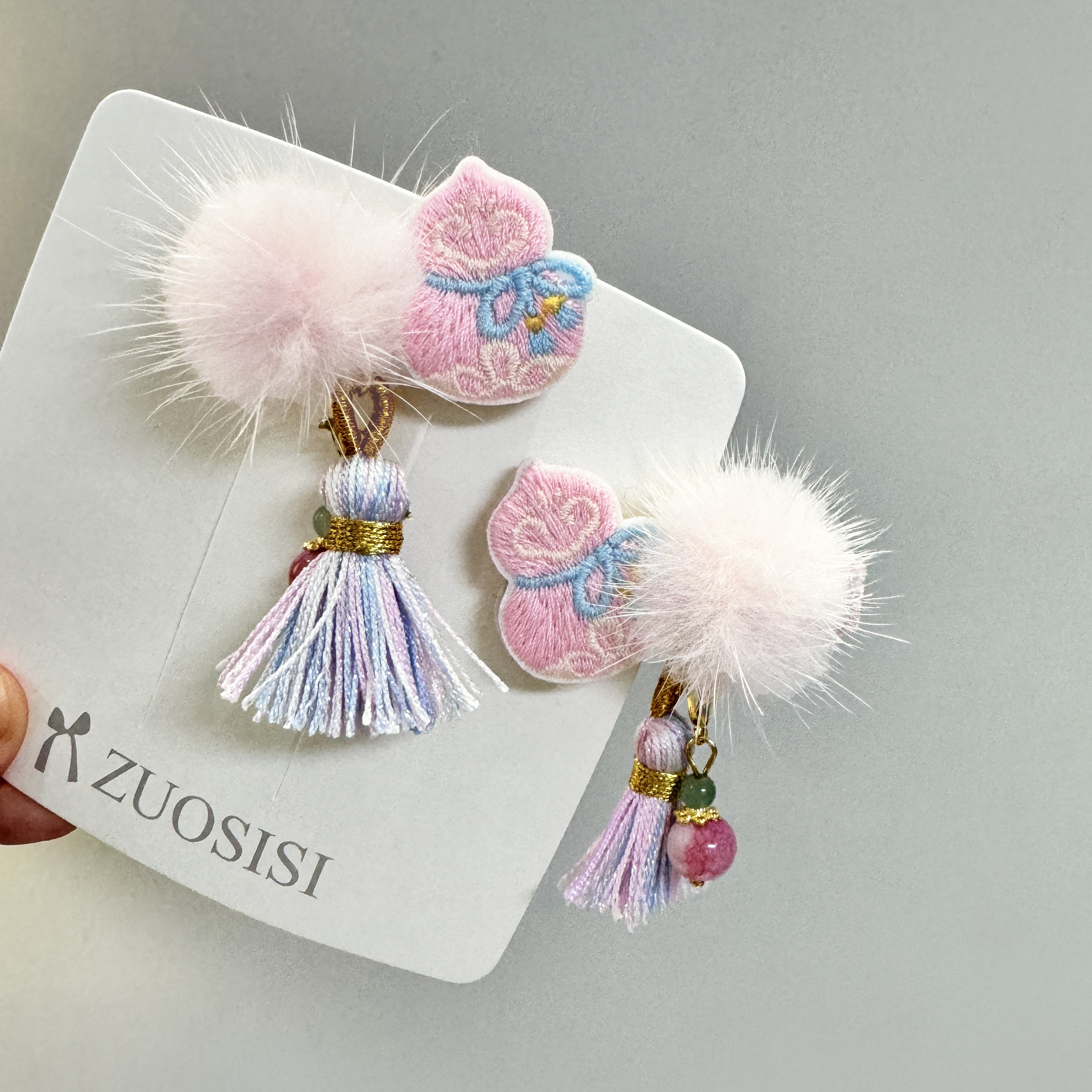 宝宝新中式发夹 女童汉服配饰 儿童粉色毛球葫芦流苏发饰,童装/婴儿装/亲子装,发饰,淘宝优惠券,粉丝福利购,淘宝优惠卷