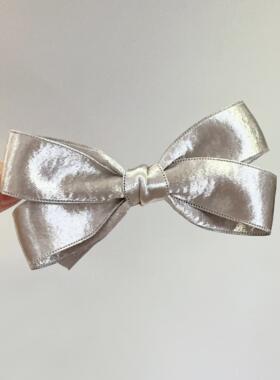 简约百搭儿童银色蝴蝶结发夹 宝宝高级感头饰鸭嘴夹 女童公主发饰