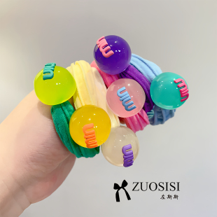 儿童糖果色头绳宝宝发绳新款 小学生橡皮筋女童发饰可爱发圈不伤发