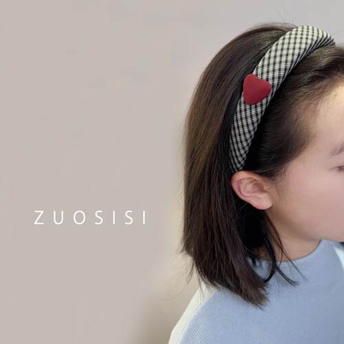 儿童简约复古格子发箍
