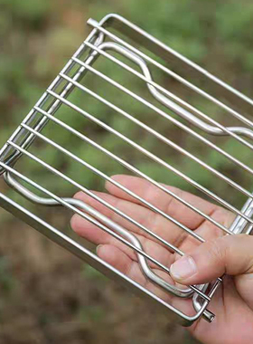 Primitiv户外304不锈钢烤架折叠烤网露营野炊烧烤求生装备bushcra