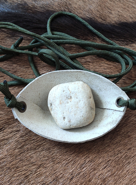 Primitiv 头层牛皮原始复古投石索 纯手工制作 甩石鞭 slingi