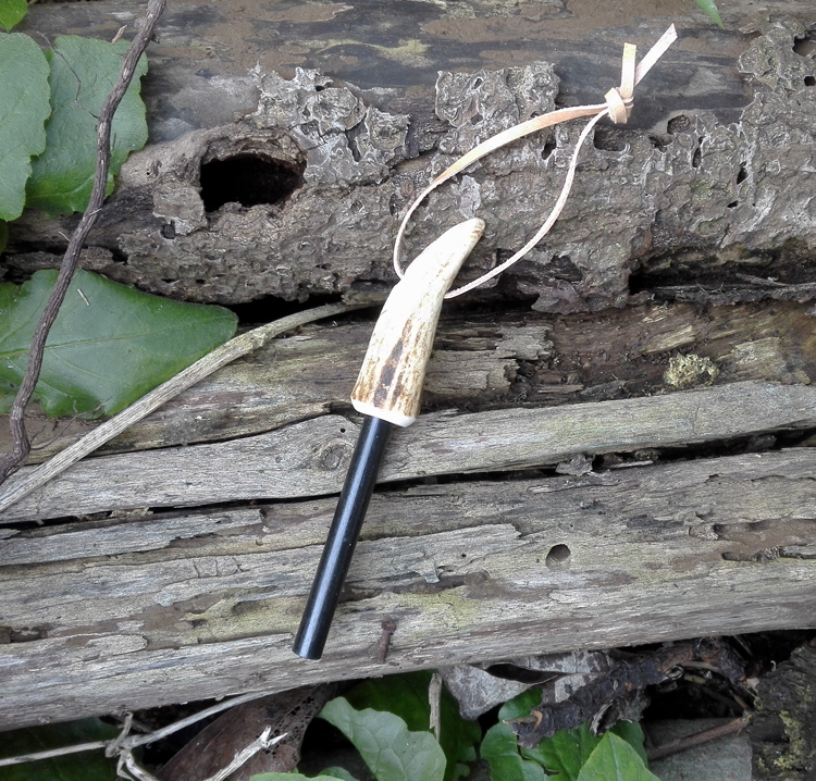 52bushcraft 鹿角柄 打火棒 镁棒 打火石 户外 野营 手工制作