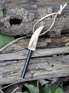 Primitiv 鹿角柄打火石户外取火野营手工制作bushcraft