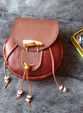 Primitiv  户外火绒袋 火镰收纳包  头层牛皮 手工制作 bushcraft